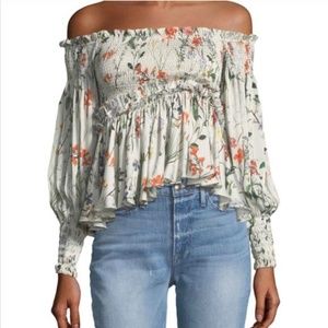 Alexis “Elsa” Botanical Print Off The Shoulder Top